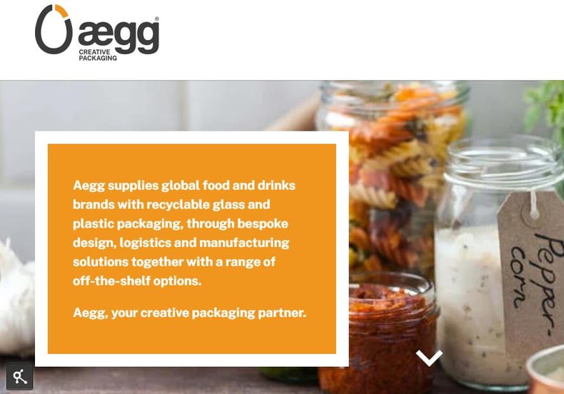 Aegg Creative Packaging new website homepage
